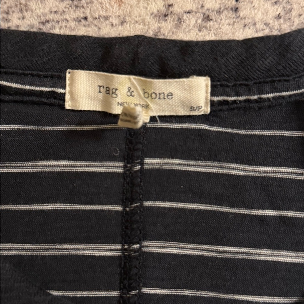 Rag & Bone Black and White Striped Tee